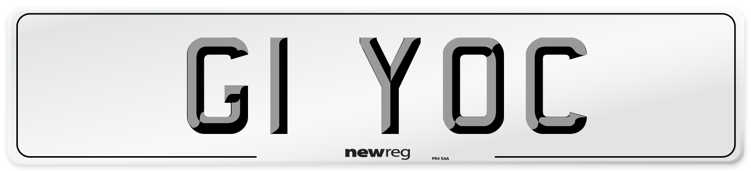 G1 YOC Number Plate from New Reg